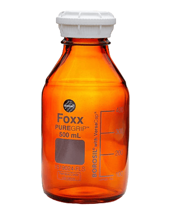 PUREGRIP® Rhino Safety Coated Glass Bottles 500mL Amber GL45 VersaCap