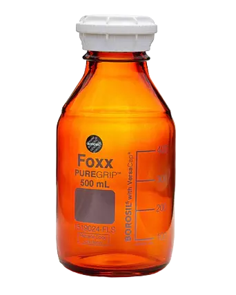 PUREGRIP® Rhino Safety Coated Glass Bottles 500mL Amber GL45 VersaCap