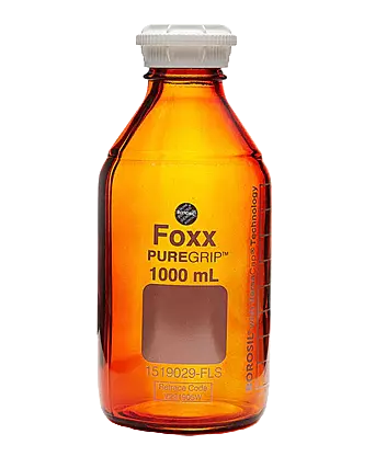 PUREGRIP® Rhino Safety Coated Glass Bottles 1 L Amber GL45 VersaCap