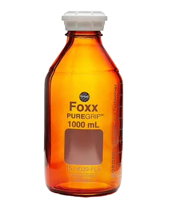 PUREGRIP® Rhino Safety Coated Glass Bottles 1 L Amber GL45 VersaCap