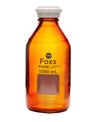 PUREGRIP® Rhino Safety Coated Glass Bottles 1 L Amber GL45 VersaCap