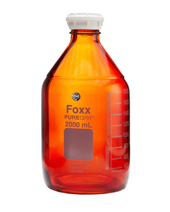 PUREGRIP® Rhino Safety Coated Glass Bottles 2 L Amber GL45 VersaCap