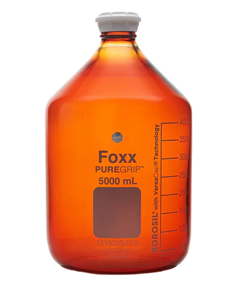 PUREGRIP® Rhino Safety Coated Glass Bottles 5 L Amber GL45 VersaCap