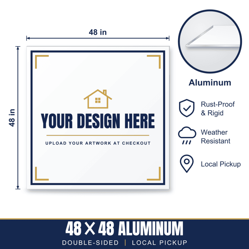 48x48 Aluminum Sign — Weekly Pickup