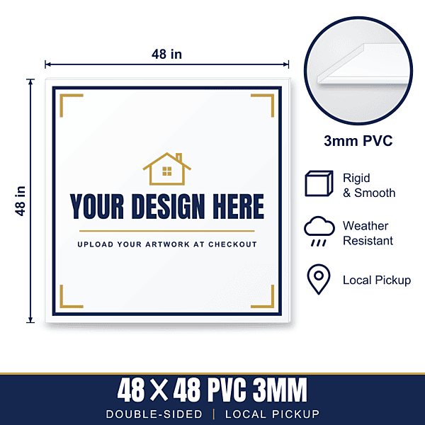 48x48 Hard Plastic (PVC) Sign — Weekly Pickup
