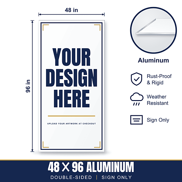 48x96 Aluminum Sign — Sign Only