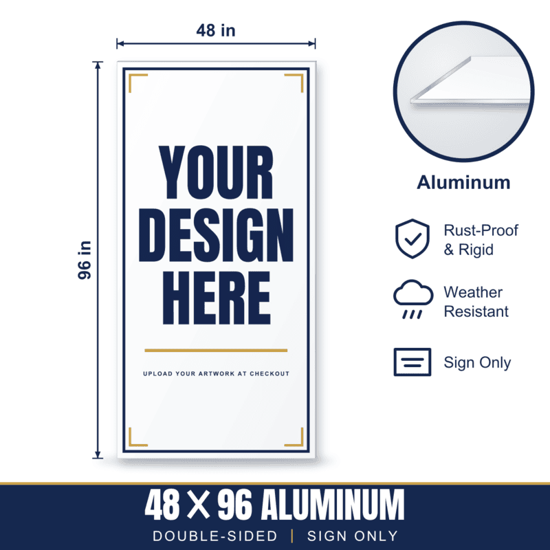 48x96 Aluminum Sign — Sign Only