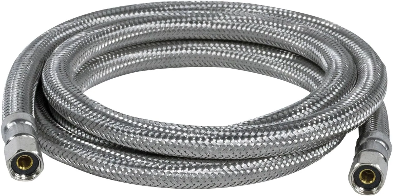 Certified Appliance Accessories Ice Maker Water Line, 7 Feet, PVC Core with Premium Braided Stainless Steel