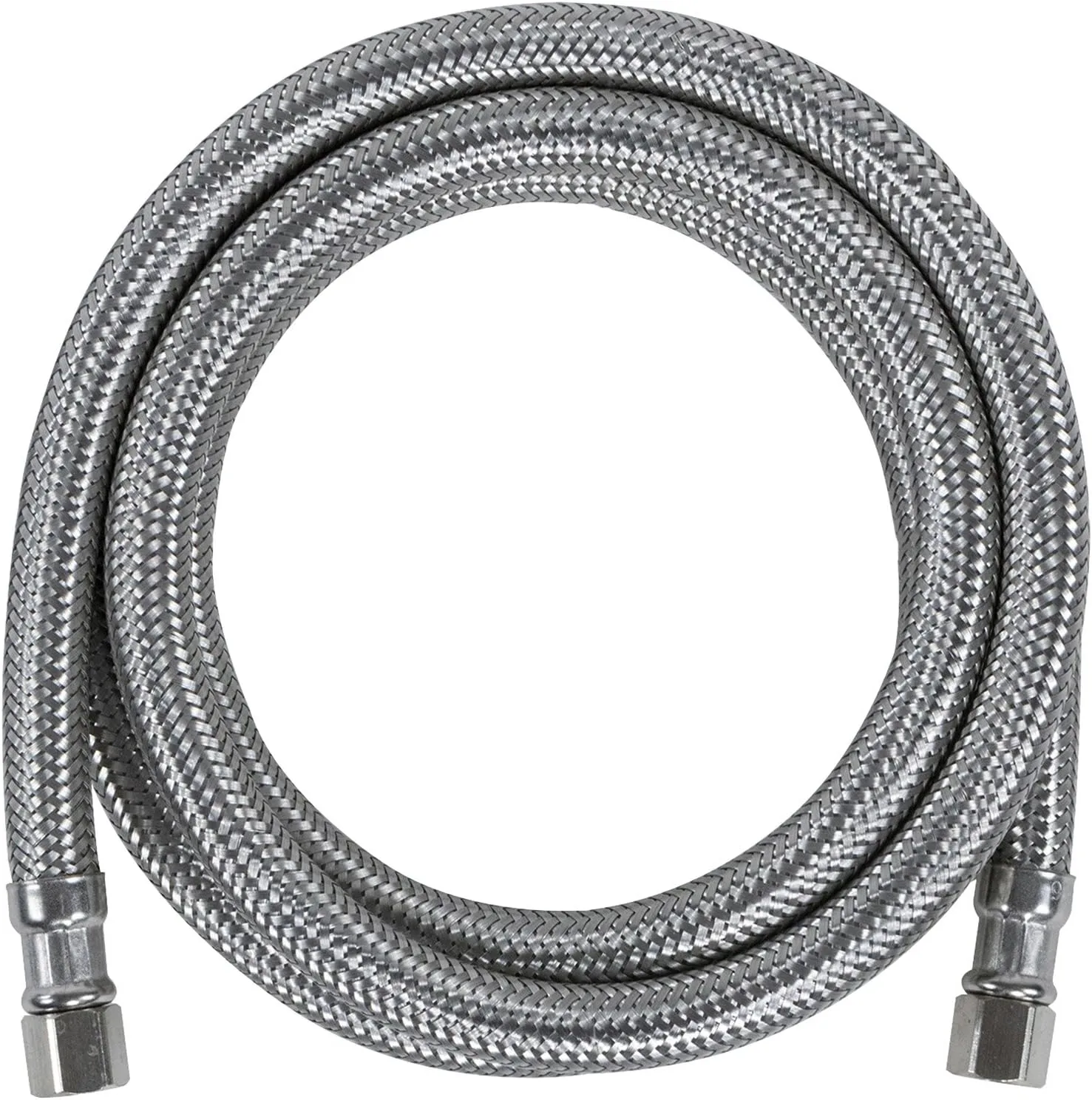 Certified Appliance Accessories Braided Stainless Steel Ice Maker Connector - 48in - Silver, Stainless Steel - IM48SS