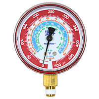 Manómetro 2 1/2" Alta para °F 0-500Psi R22/134A/404A, Yellow Jacket, Rojo - 49015