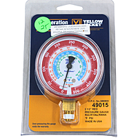Manómetro 2 1/2" Alta para °F 0-500Psi R22/134A/404A, Yellow Jacket, Rojo - 49015