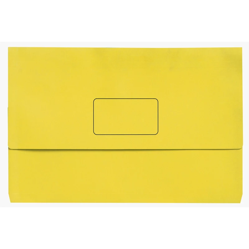 Marbig Slimpick Manilla Document Wallet Foolscap 30mm Gusset Yellow Pack Of 10
