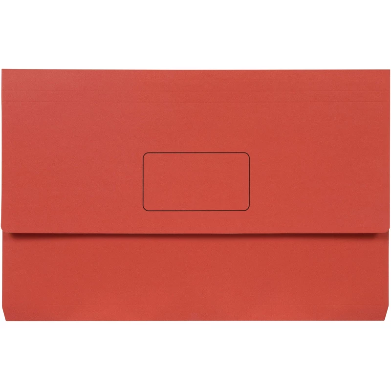 Marbig Slimpick Manilla Document Wallet Foolscap 30mm Gusset Red Pack  Of 10