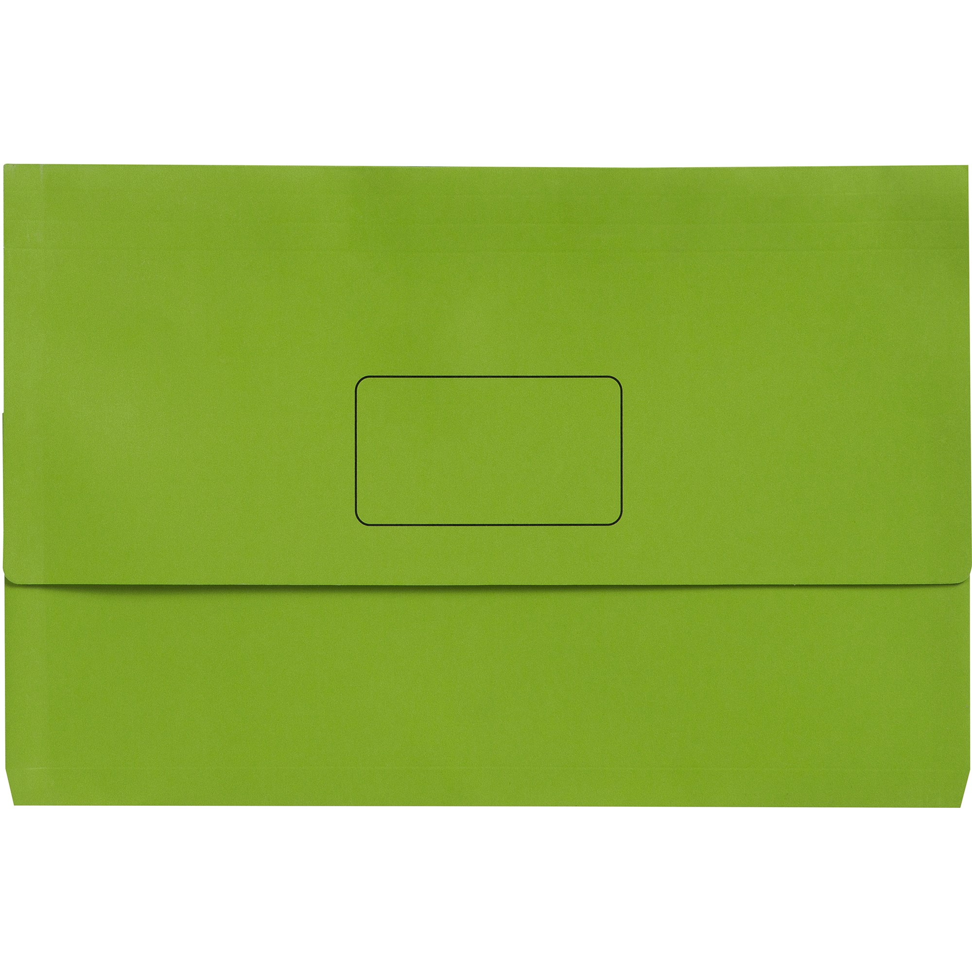 Marbig Slimpick Manilla Document Wallet Foolscap 30mm Gusset Green Pack  Of 10