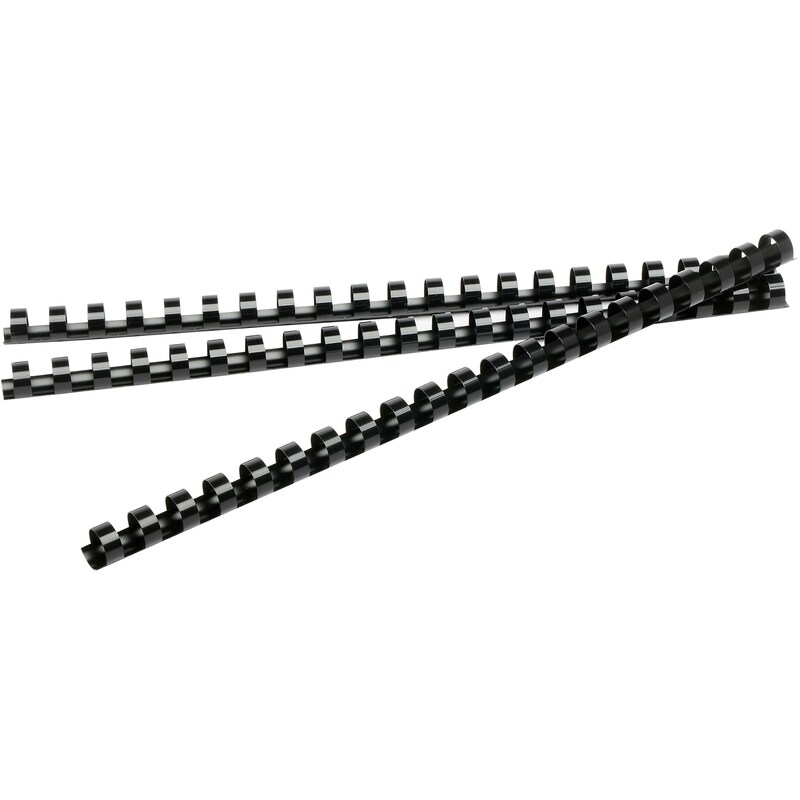 Rexel Plastic Binding Comb 16mm 21 Loop 120 Sheets Capacity Black Pack  Of 100