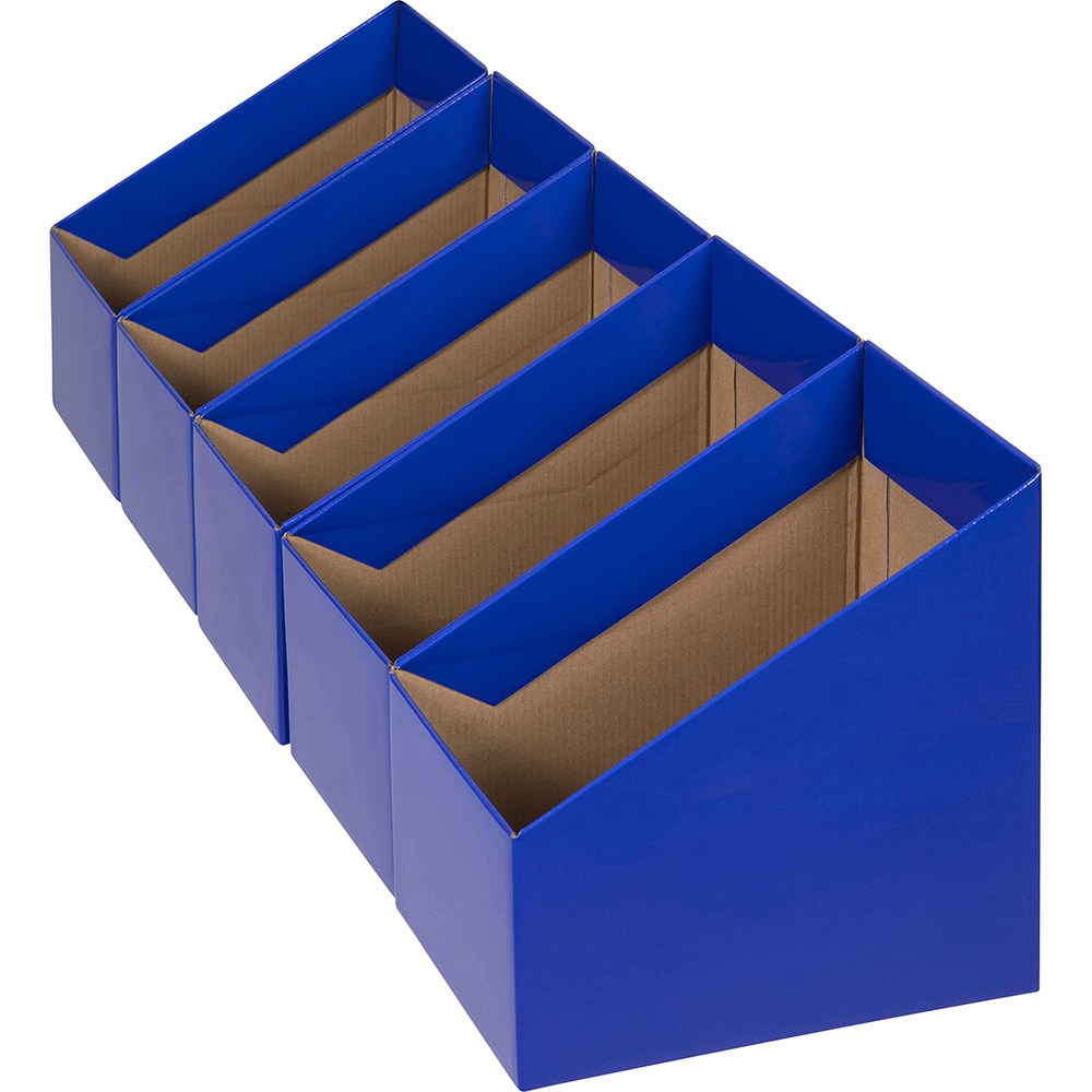 Marbig Book Box es Large 170W x 250D x 270mmH Blue Pack  Of 5