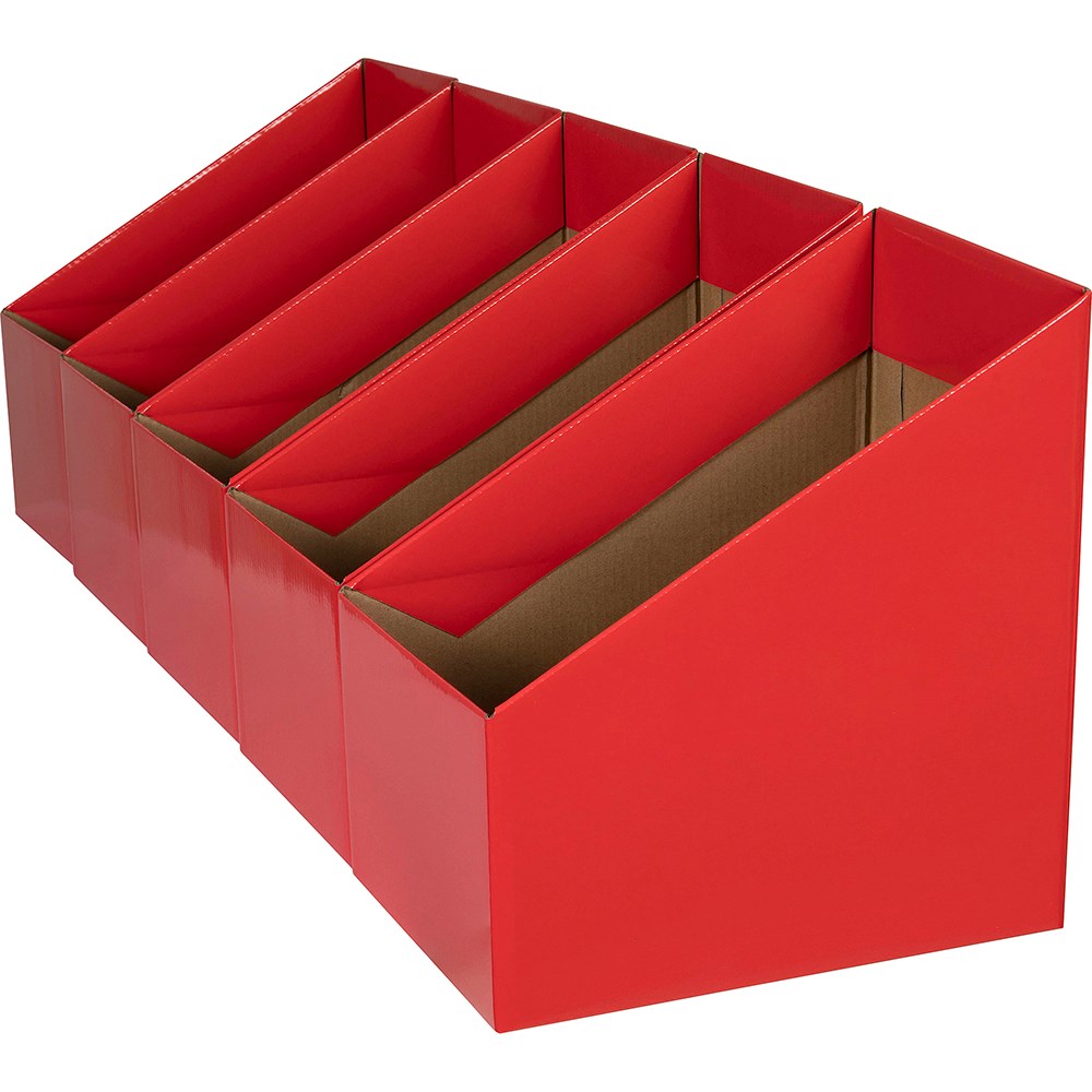 Marbig Book Box es Large 170W x 250D x 270mmH Red Pack  Of 5