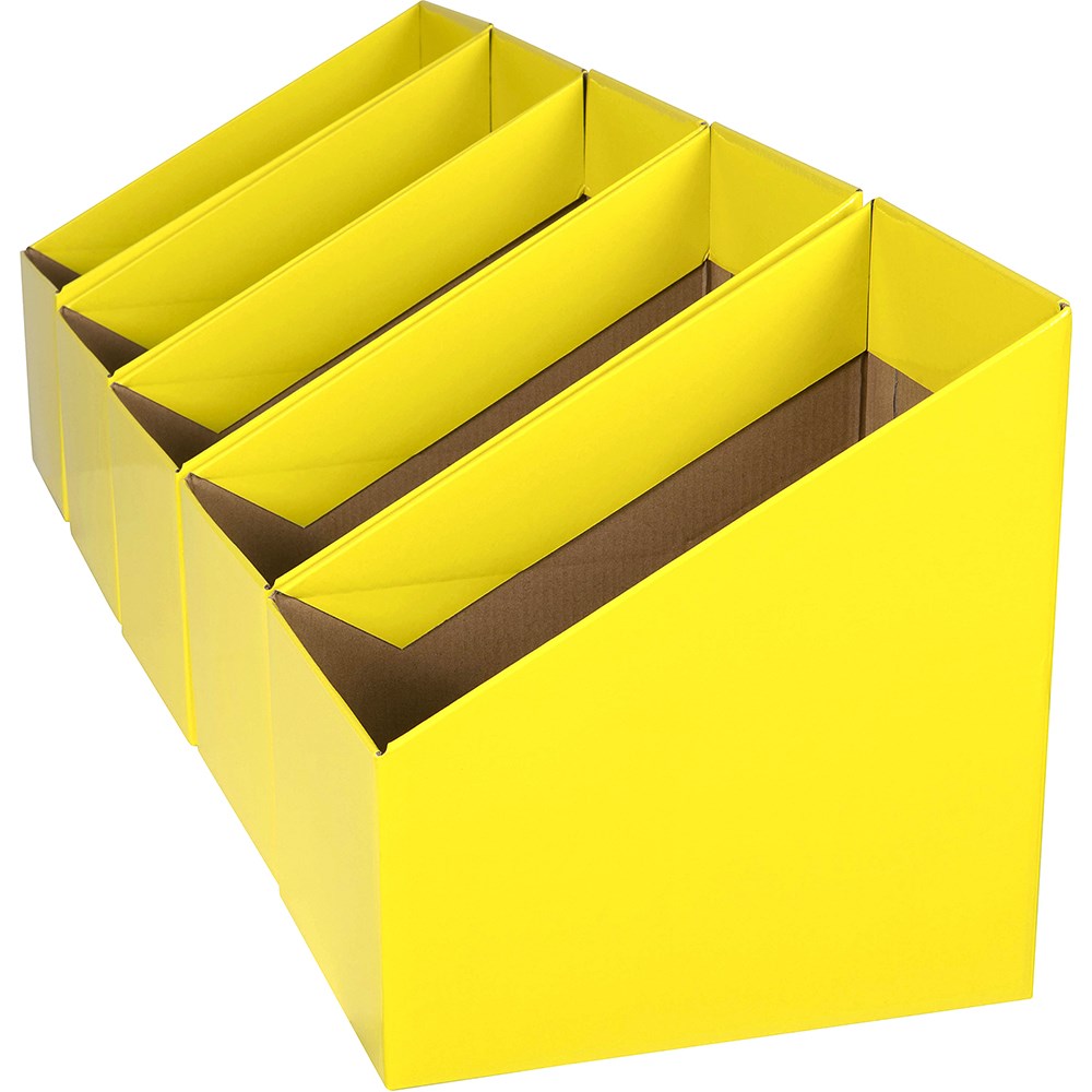 Marbig Book Box es Large 170W x 250D x 270mmH Yellow Pack Of 5