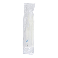 Empress Heavy Weight Cutlery Kit PP Knife/Fork/TS/S&P/Napkin White 250 / cs