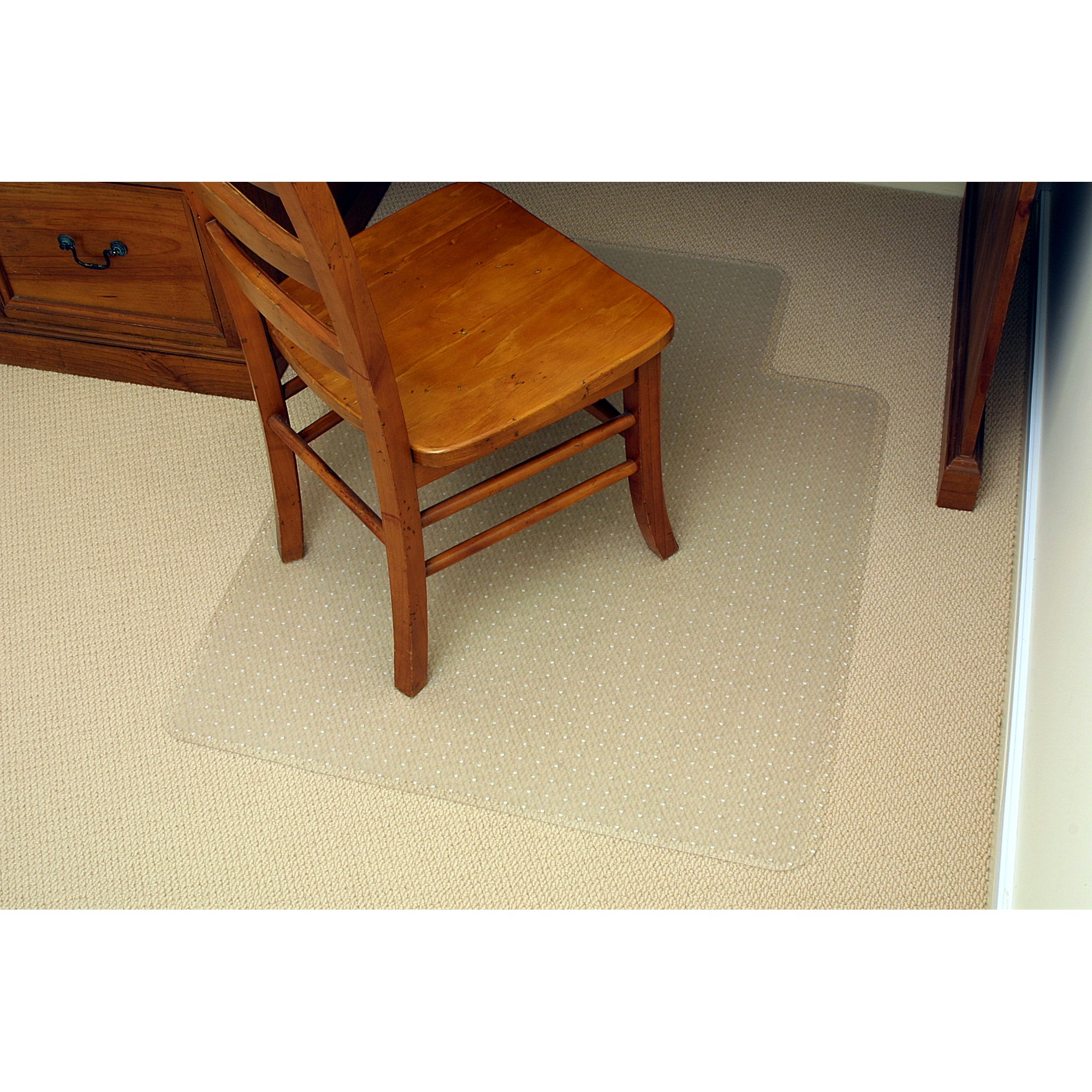 Marbig Economy Chair Mat Notched Based For Low Pile  Carpet 115 x 134cm Clear