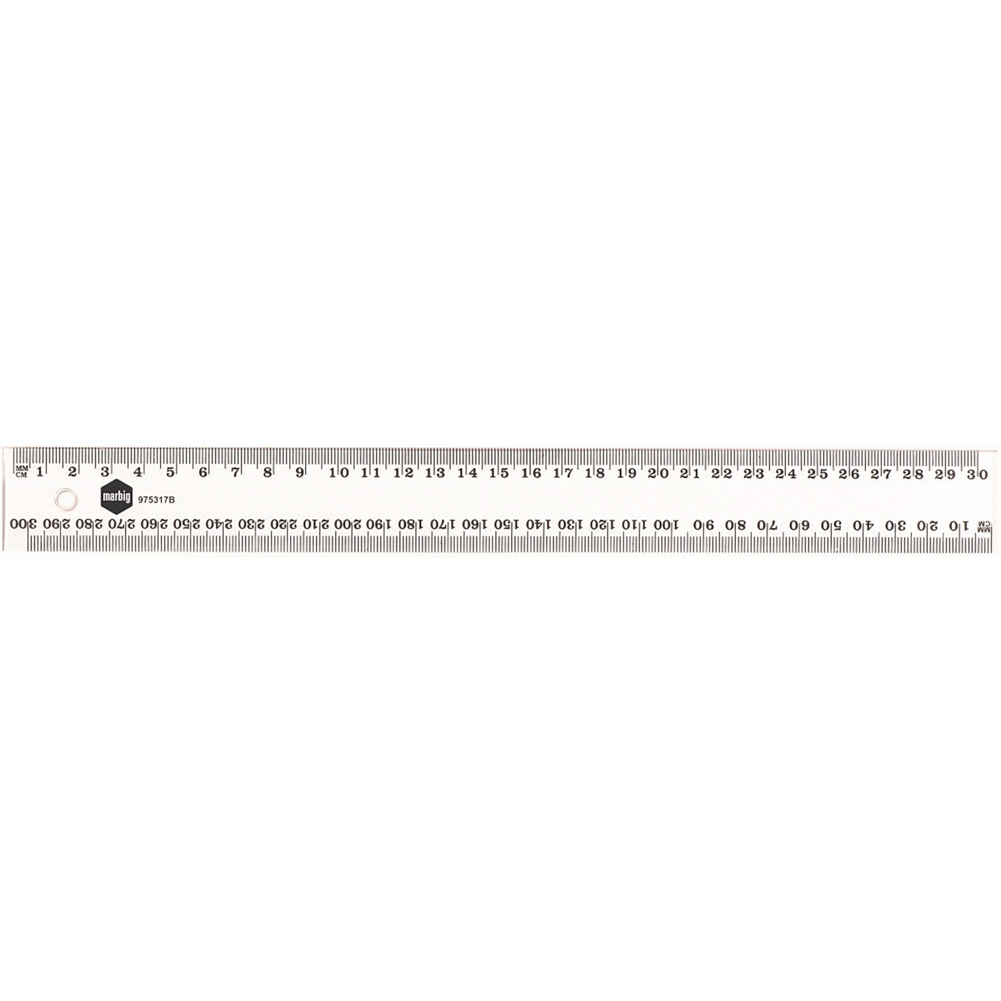 Marbig Plastic Ruler 40cm Clear