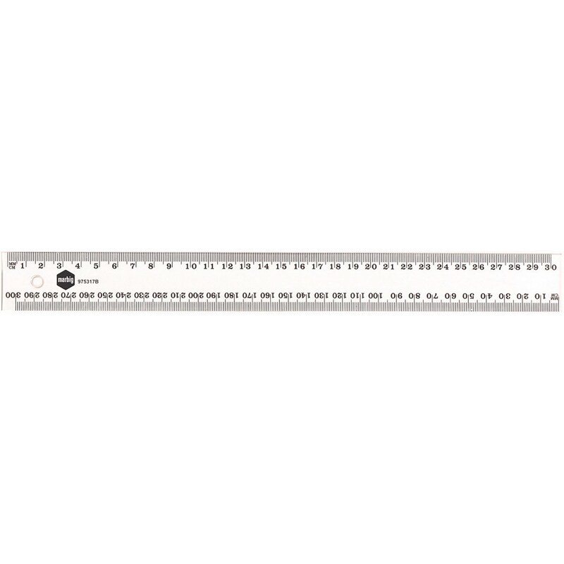 Marbig Plastic Ruler 40cm Clear