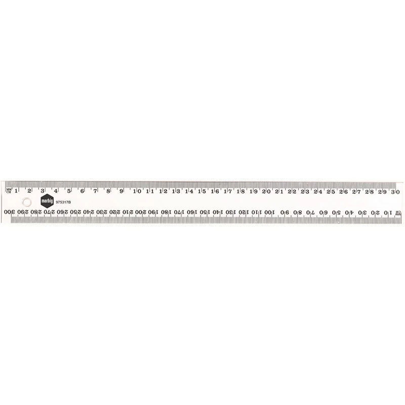 Marbig Plastic Ruler 30cm Clear
