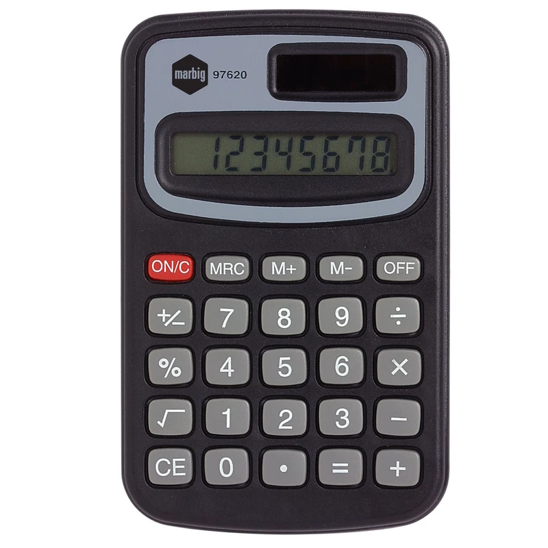 Marbig Handheld Pocket Mini Calculator 8 Digit Black
