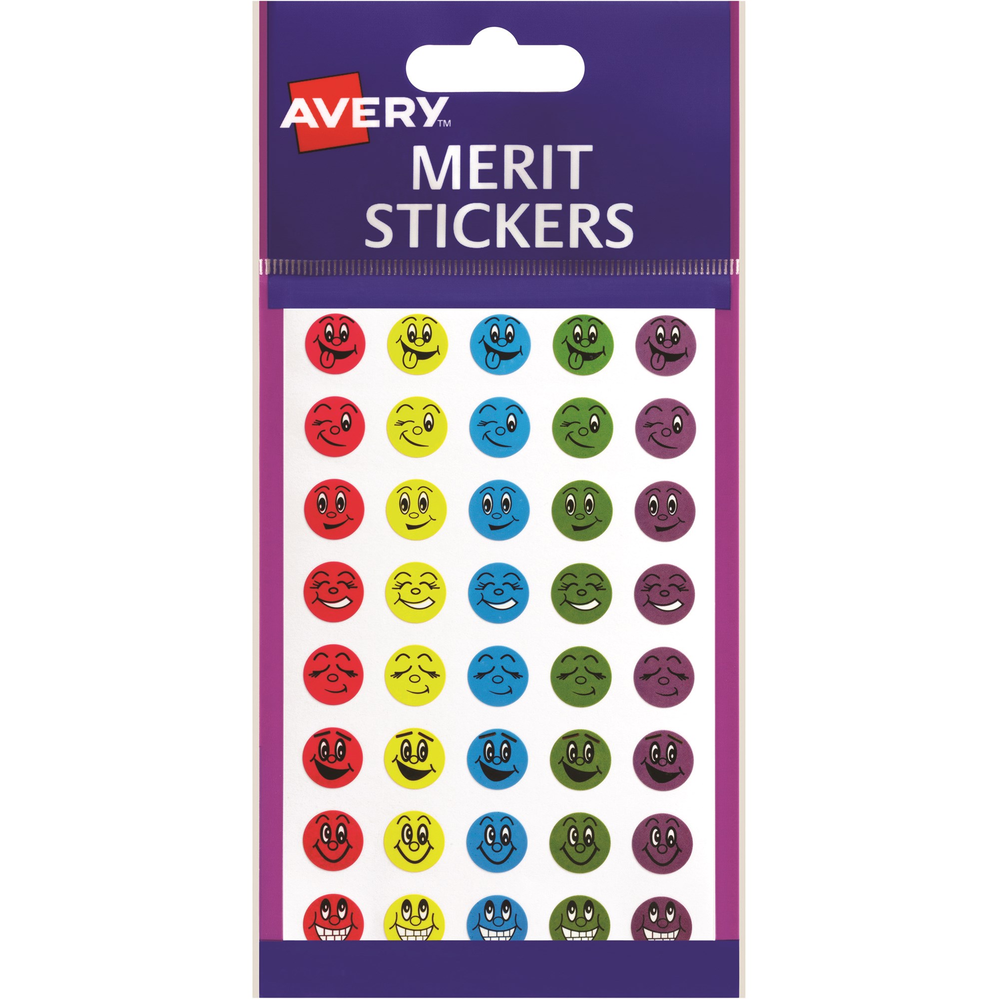 Avery Merit Stickers Mini Smiley Faces Round 18mm Assorted Colours Pack  Of 800