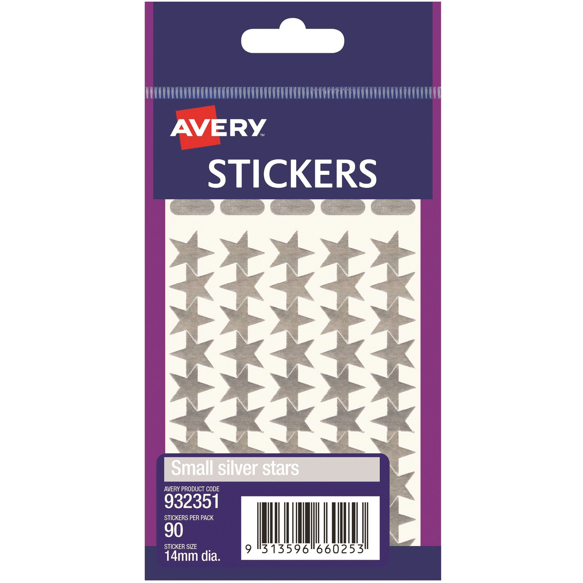 Avery Sticker HandiPack s Small Silver Stars Pack Of 90