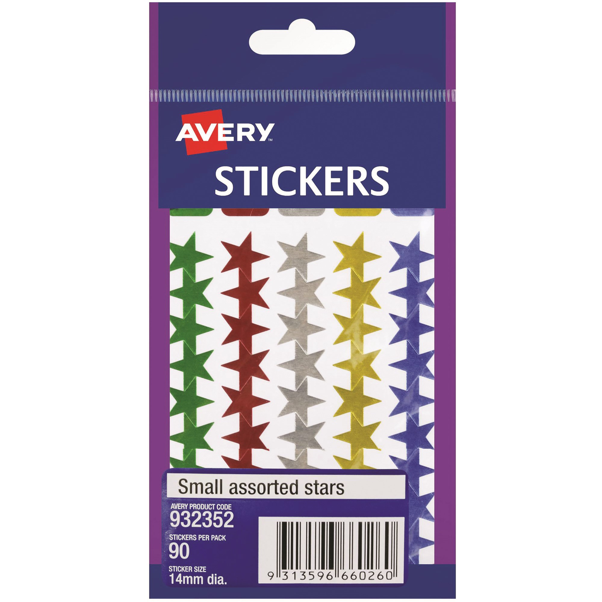 Avery Sticker HandiPack s Small Stars Assorted Colours Pack Of 90