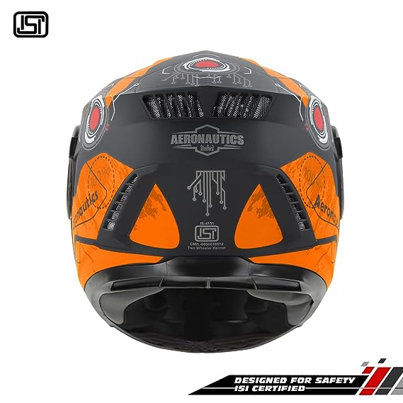 STEELBIRD SBH-40 ISS ASSASIN GLOSSY BLACK/ORANGE C/V 580 MM