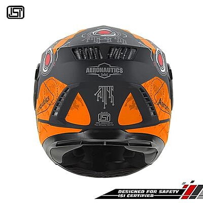 STEELBIRD SBH-40 ISS ASSASIN GLOSSY BLACK/ORANGE C/V 600 MM