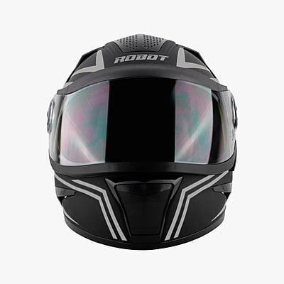 STEELBIRD SBH-17 STRIPES MATT BLACK/GREY C/V (L)