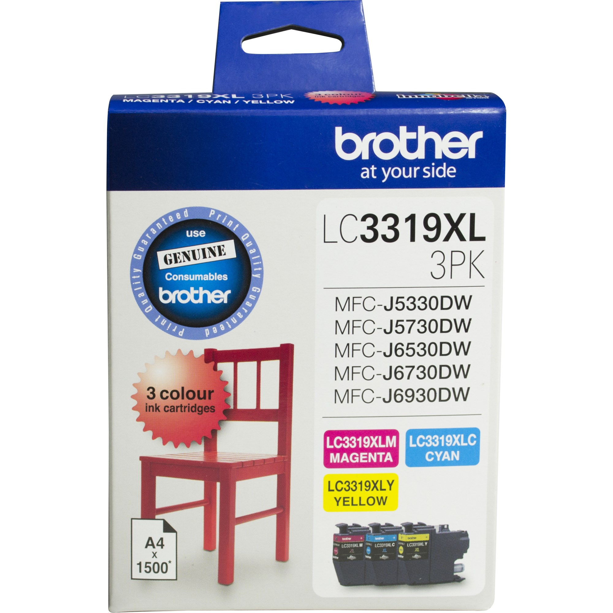 Brother LC3319XL Ink Cartridge High Yield Colour Value Pack  CMY