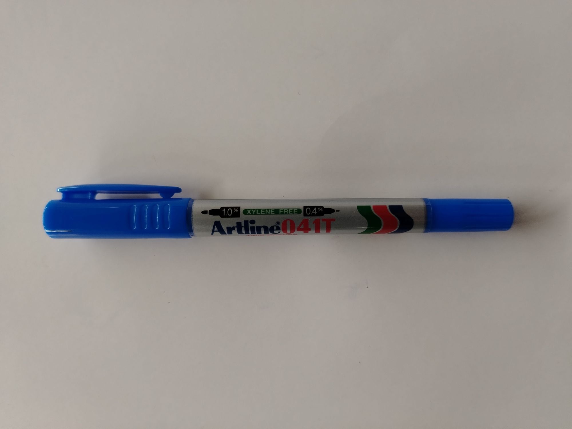 MARCADOR PERMANENTE ARTLINE 041T AZUL DESECHABLE DOBLE PTA FINO