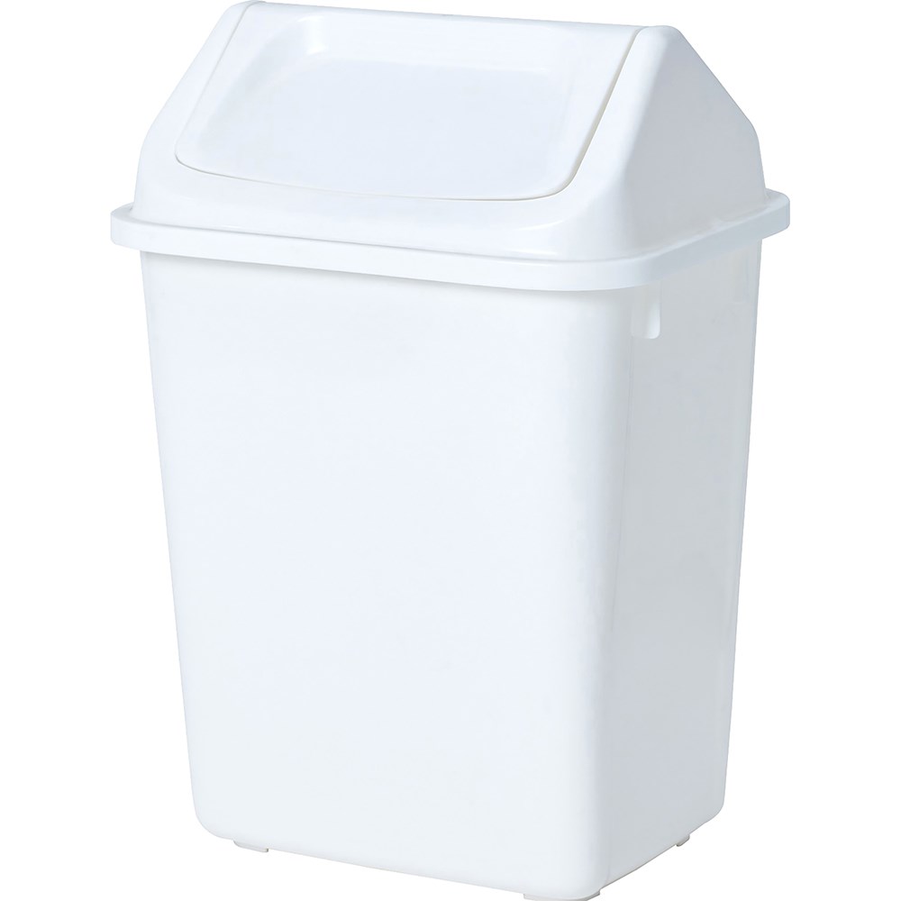 Compass Rectangular Swing Top Bin 38 Litres White