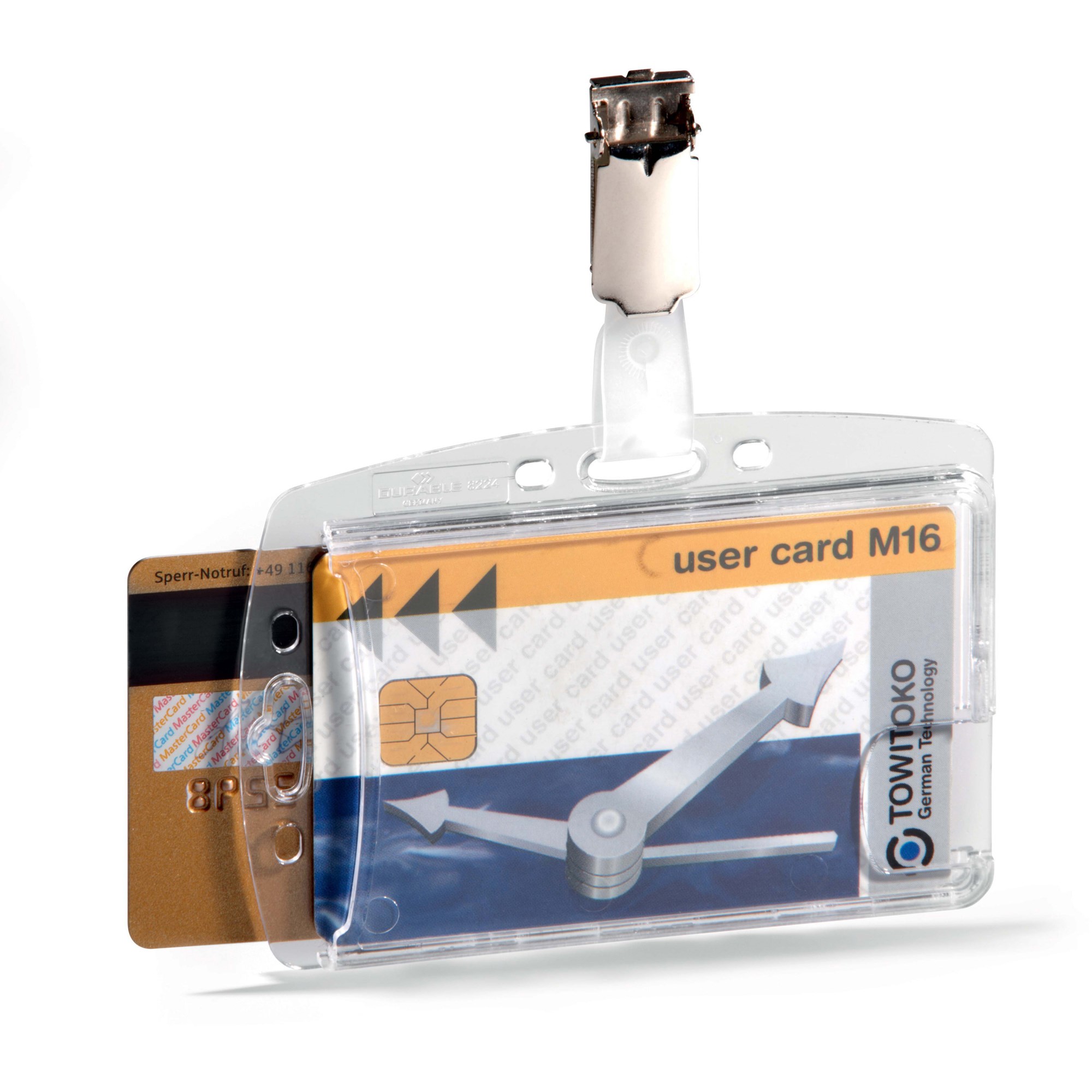 Durable Security Pass Holder Acrylic Duo With Rotating Clip Box  Of 25