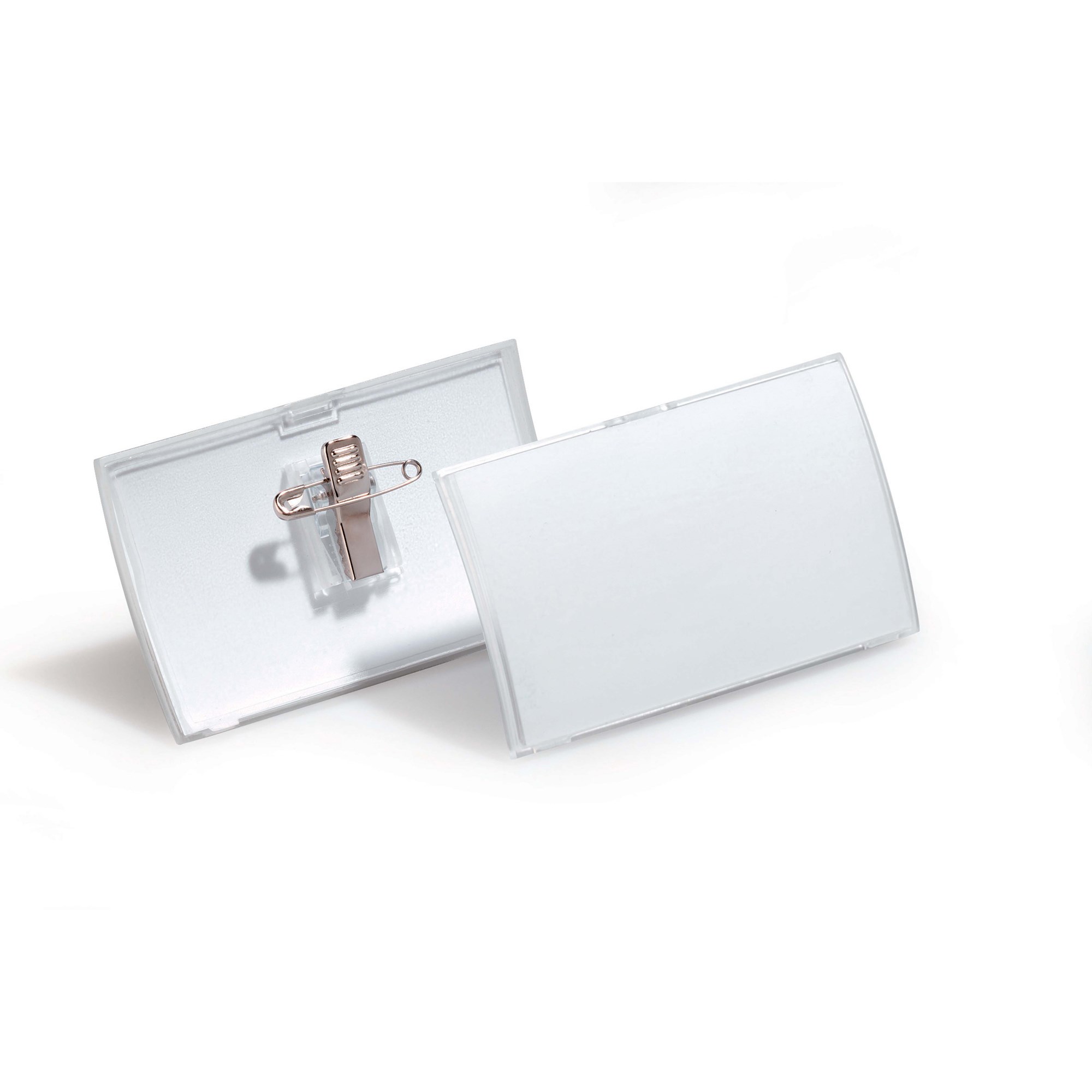 Durable Name Badge With Combi Clip 54 x 909mm Clear Pack  Of 25
