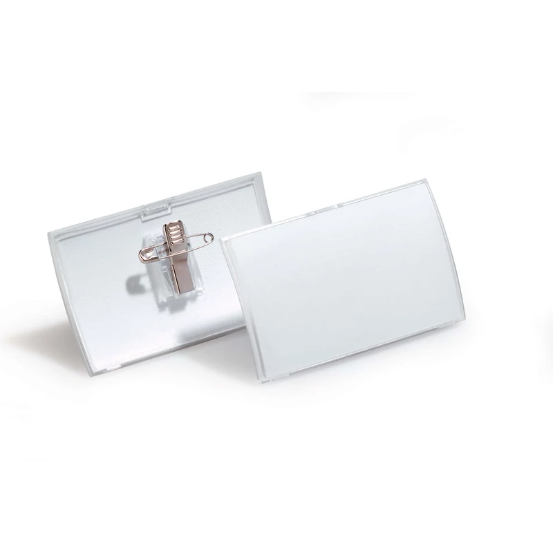Durable Name Badge With Combi Clip 54 x 909mm Clear Pack Of 25