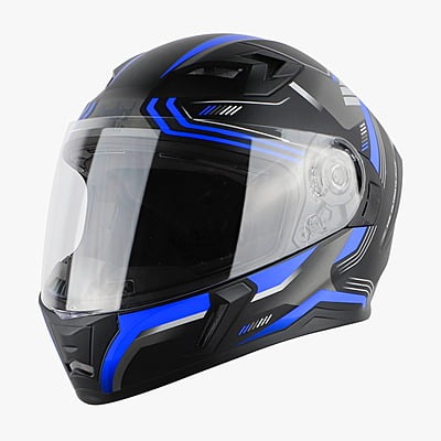 STEELBIRD SBA-21 RAPTOR ULTIMATE RACE GLOSSY BLACK/BLUE C/V (M)