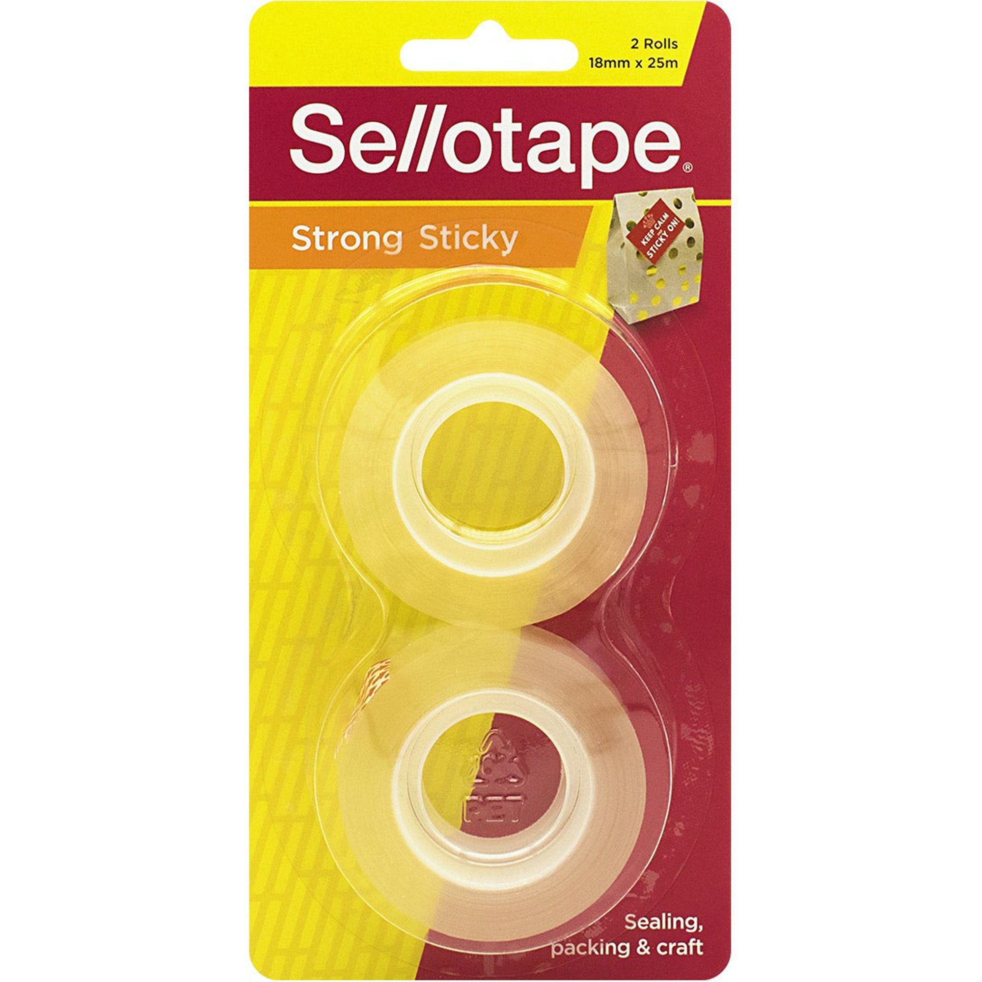 Sellotape Sticky Tape 18mmx25m Clear Pack  of 2