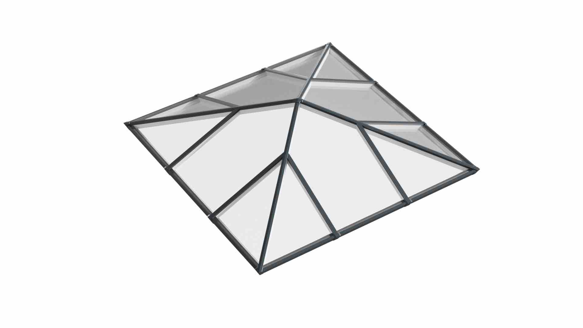 Pyramid Aluminium Lantern Roof 1.8m x 1.8m (12 Pane 4WAY)