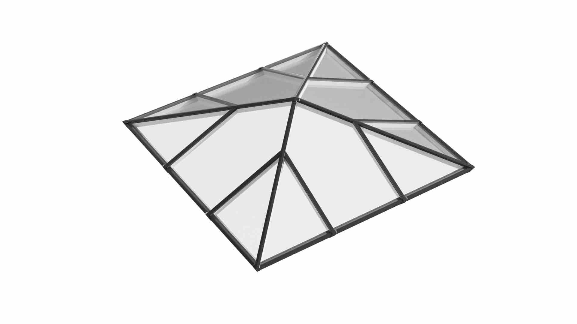 Pyramid Aluminium Lantern Roof 2.3m x 2.3m (12 Pane 4WAY)
