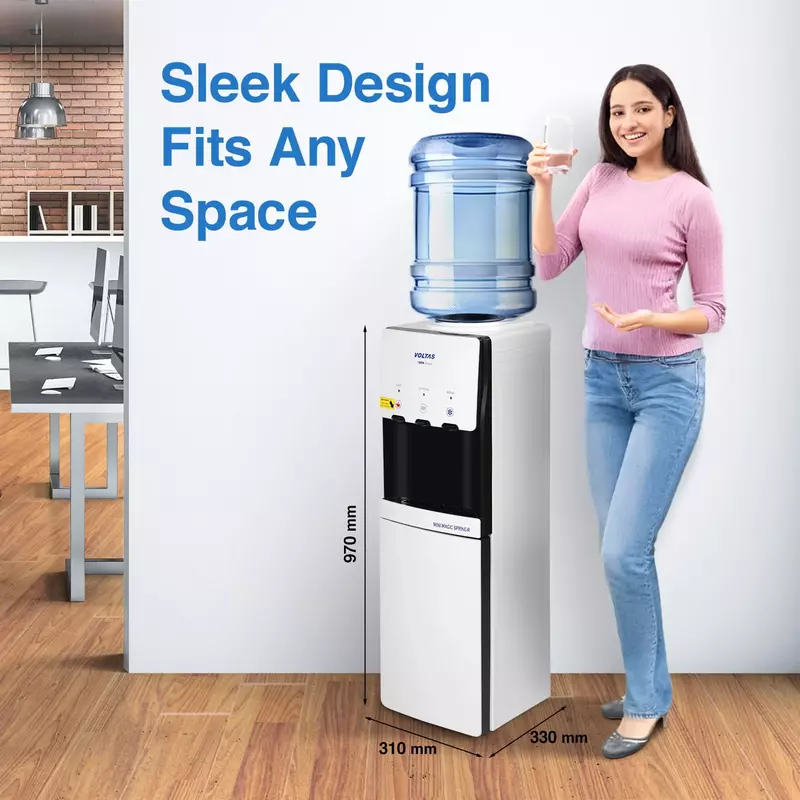 A close-up of the ISI Mark logo on the Voltas Water Dispenser, signifying its safety and quality.