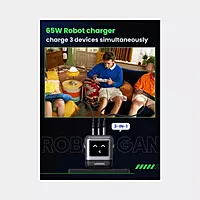 Ugreen Nexode RG 65W 3-Port Robot GaN Charger CD361 Black