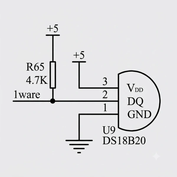 DS18B20 Temperature Sensor Adapter – Built-In 4.7kΩ Resistor