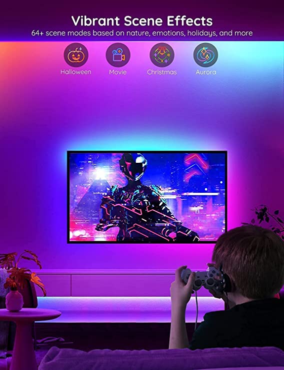 Govee RGBIC Basic Wi-Fi + Bluetooth LED Strip Lights (10 Meter)