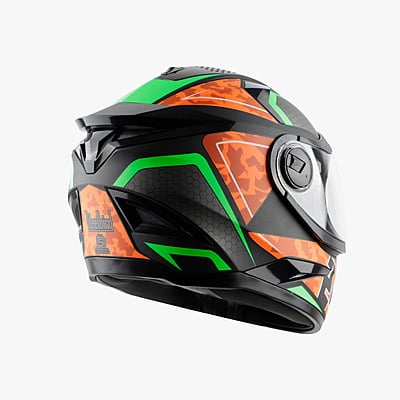 STEELBIRD SBH-17 ROBOT 24 MAT BLACK+ORANGE C/V (L)