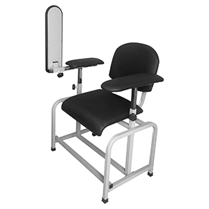silla de flebotomía con reposabrazos ajustable.